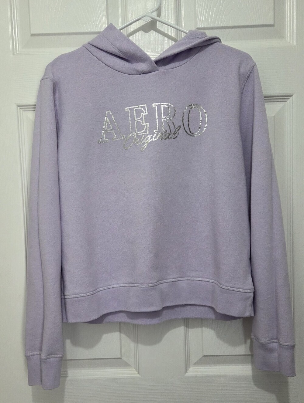 Aeropostale Women "AERO Original" Lavender Purple Graphic Logo Hoodie Size Large